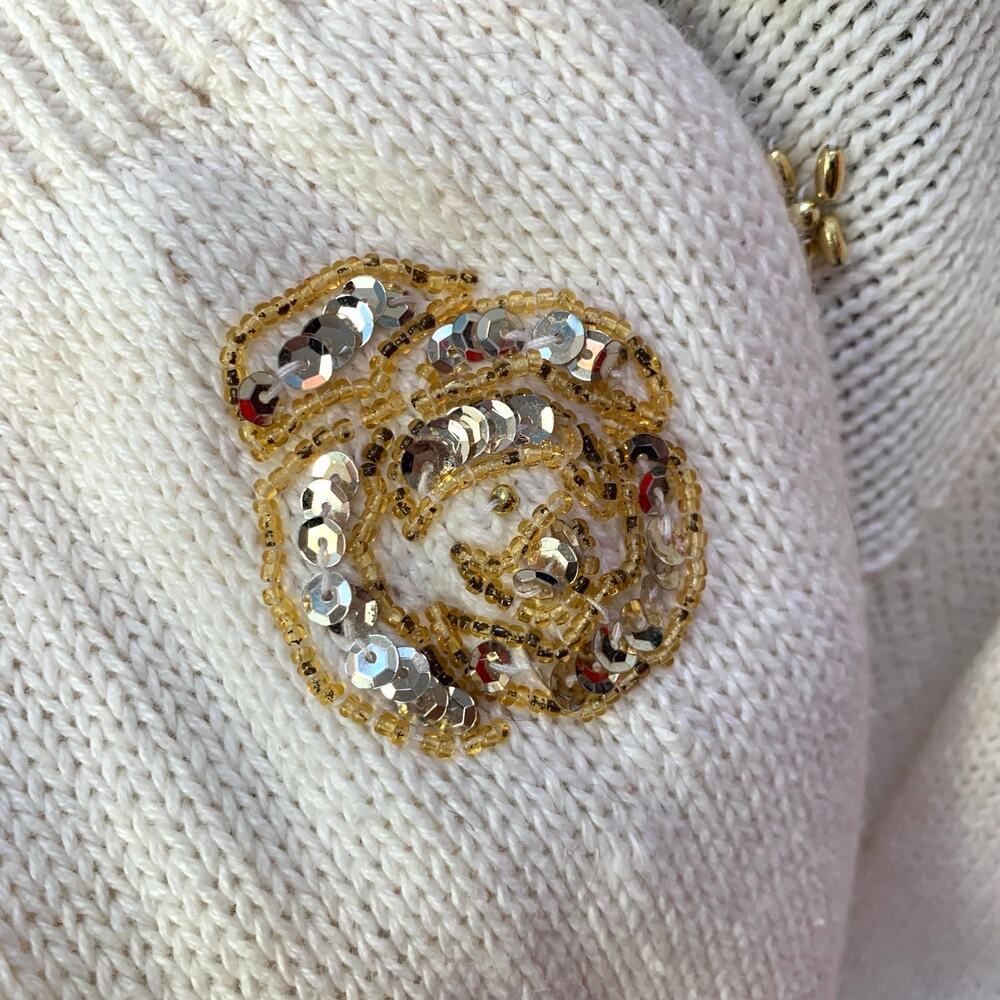 Celina Yang Vintage Sweater with Beading and Sequins Size Large - Picture 4 of 8